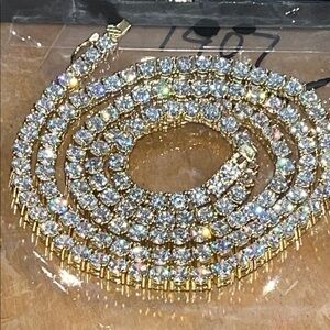 Gold over 925 Sterling Silver AAA CZ Necklace